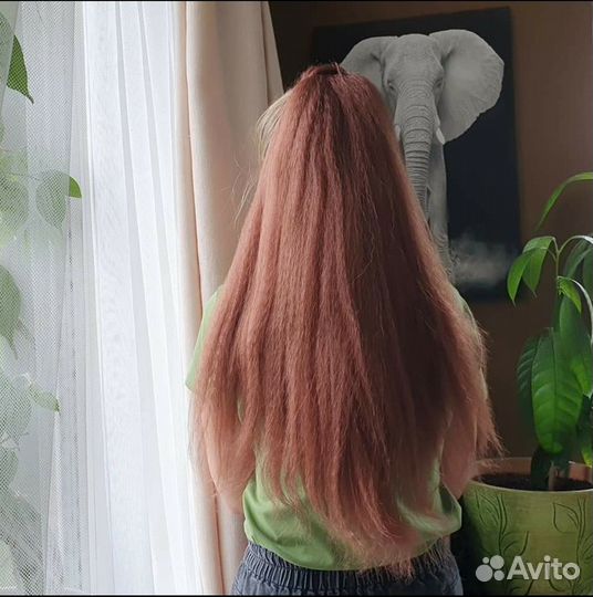 Хвост парик новый густой блонд и каштан