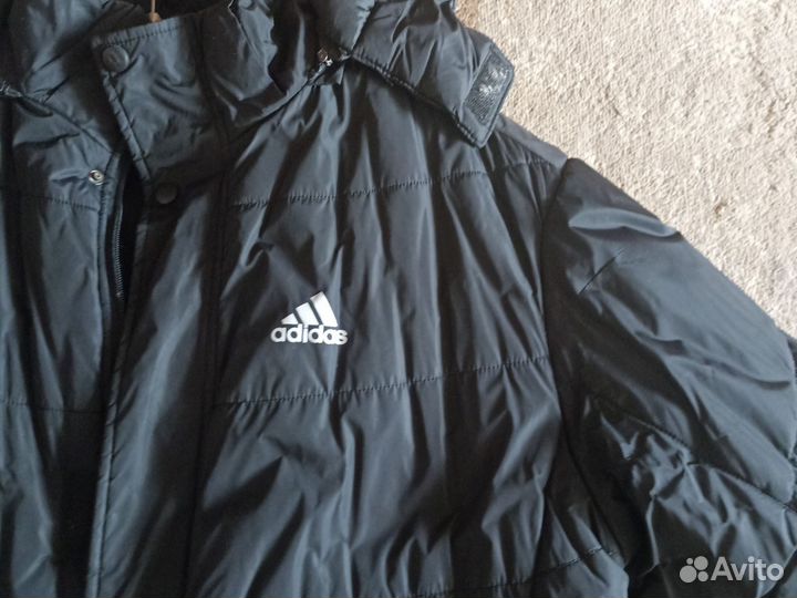 Пуховик зимний мужской adidas чёрный