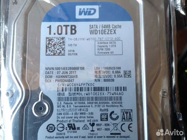 Жесткий диск WD Blue 1 тб новый купить в Москве | Электроника | Авито