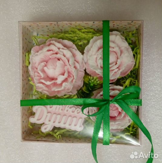Мыло ручной работы пионы