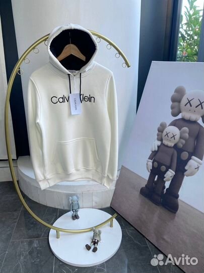 Худи мужское Calvin Klein на флисе с капюшоном