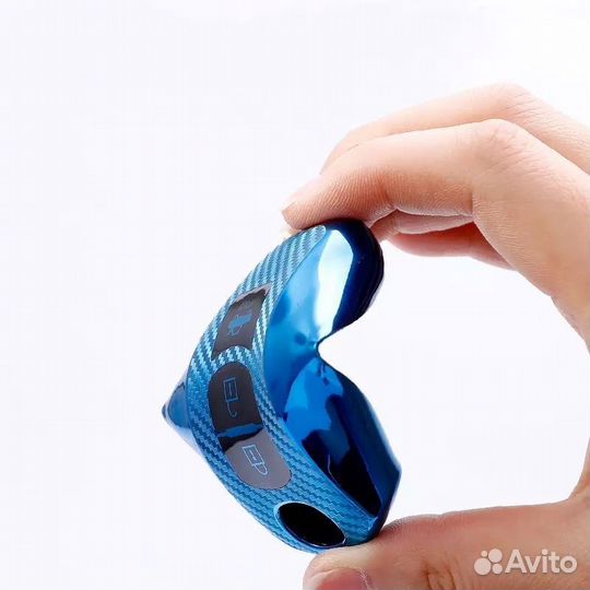 Чехол на ключ Mazda / Мазда 3 кнопки TPU carbon red