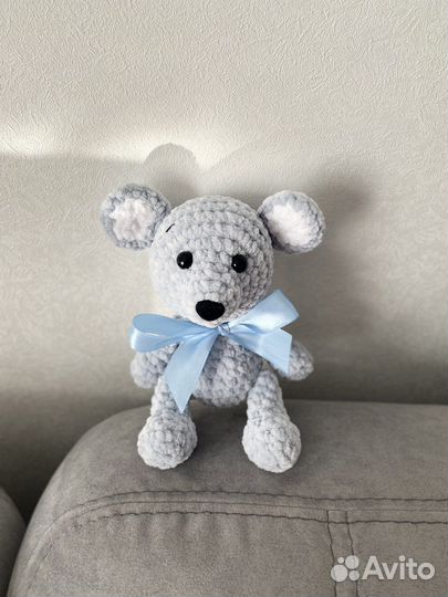 Мышка бегемот тюлень мягкая игрушка вязаная