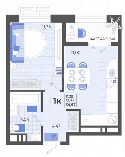 1-к. квартира, 35 м², 9/14 эт.