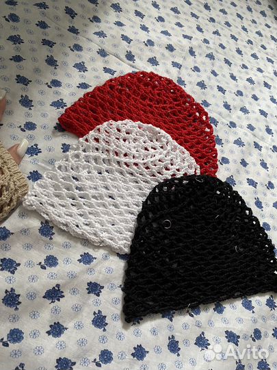 Шапка сетка вязаная y2k crochet