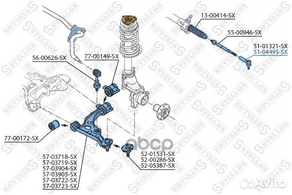 51-04495-SX наконечник рулевой Peugeot Boxer