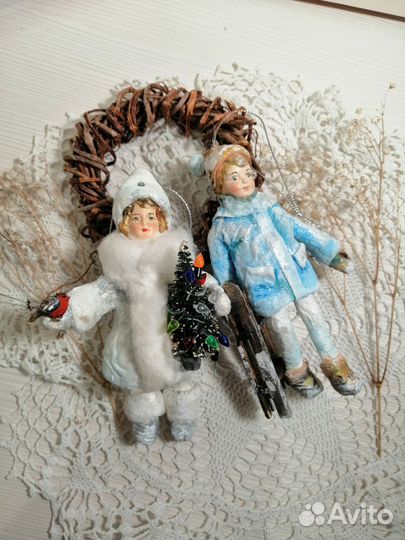 Ватные елочные игрушки