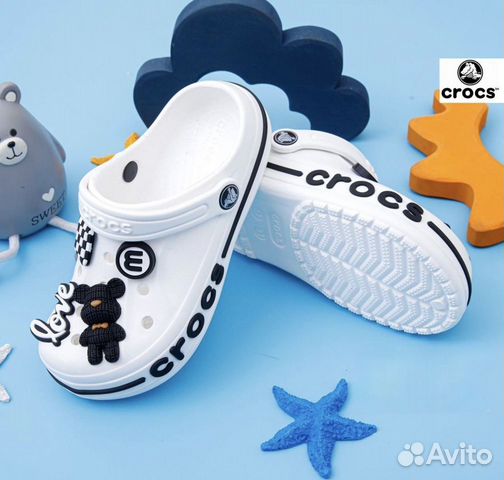 Crocs сабо детские+джибицы новые 30-35