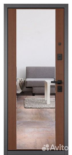 Железная дверь с зеркалом