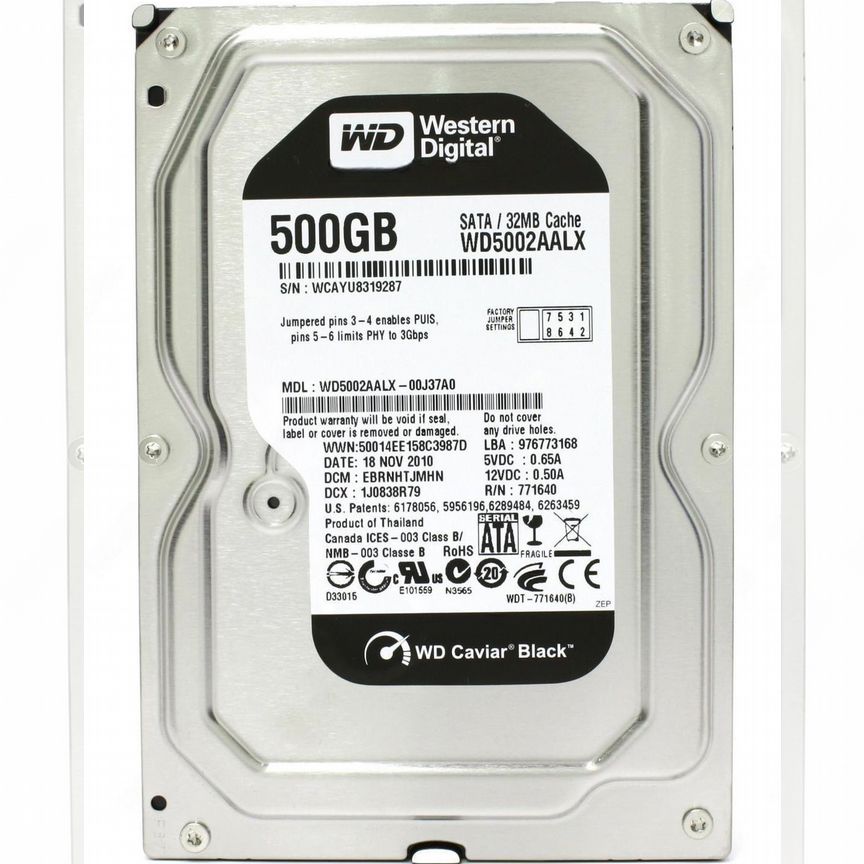 [WD5002AALX] Жесткий Диск Wd 500gb Wd5001aals Sata Wd5002aalx