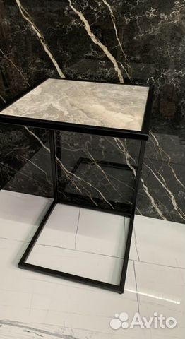 Прикроватный столик лофт из керамогранита