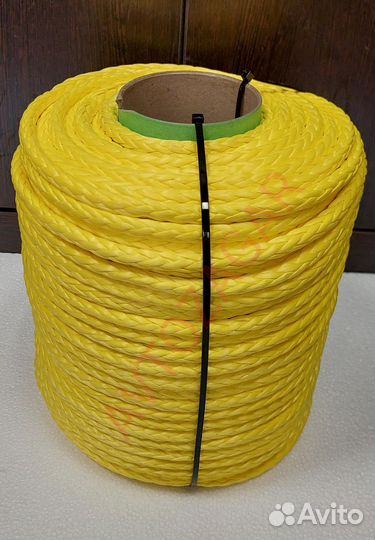 Трос (бухта) кевларовый 10мм на 100м. Желтый
