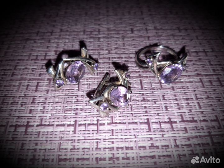 Кольцо и серьги набор,серебро