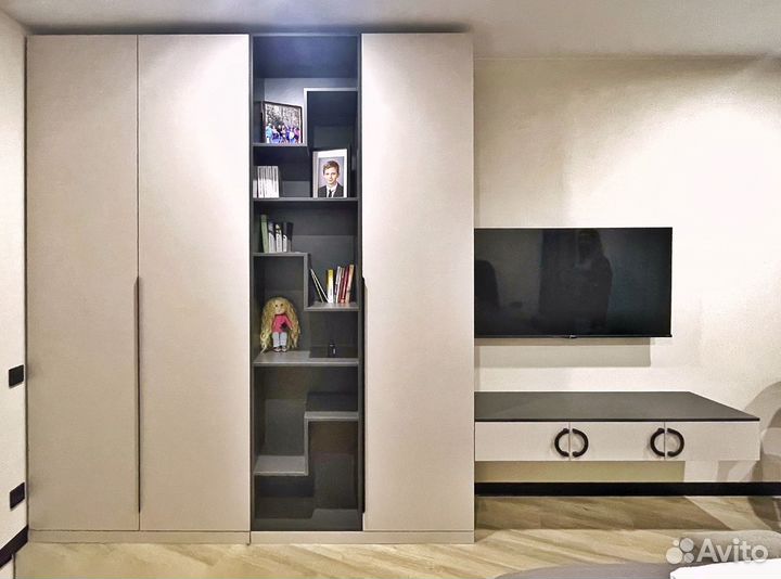 Шкаф и тумба под Тв, Тв зона И307 Egger серый