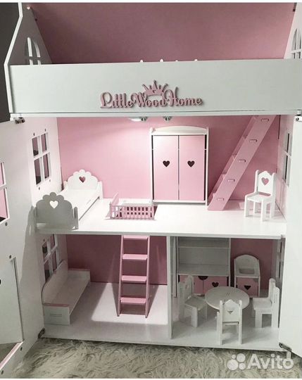 Кукольный домик для барби с мебелью