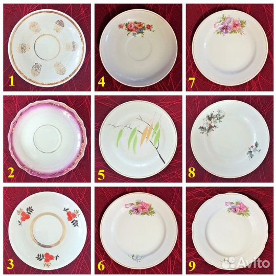 Блюдца, тарелки фарфоровые