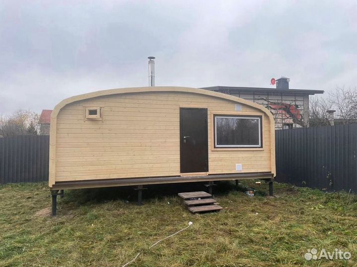 Баня бочка квадроовал на дровах. Из кедра и ели