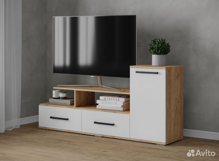 Тв Тумба белая под телевизор Парус-1