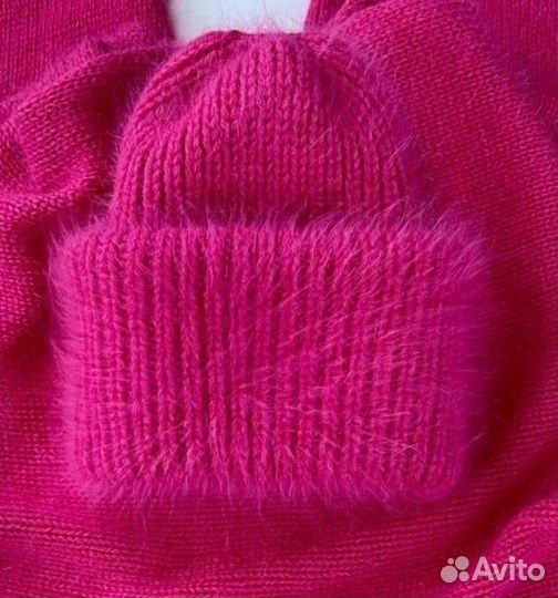 Шапка и бактус из пуха норки