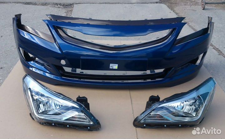 Передняя часть кузова окрашенная в цвет Solaris