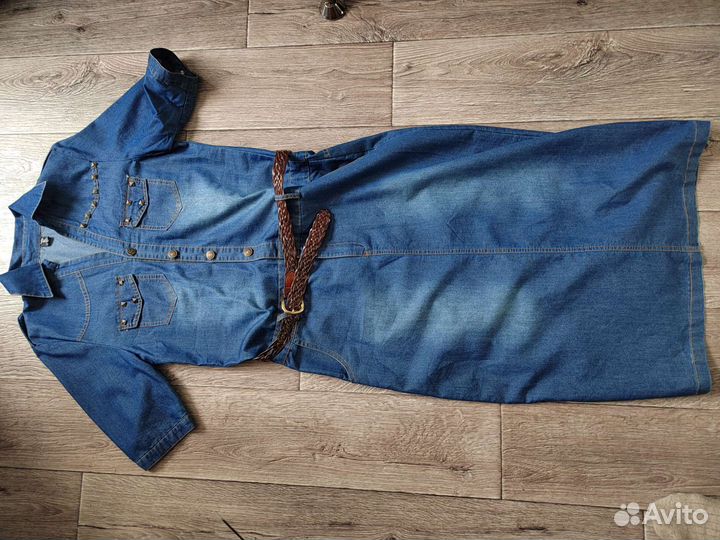 Платье джинсовое длинное