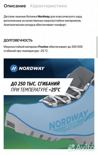 Лыжные ботинки nordway 29