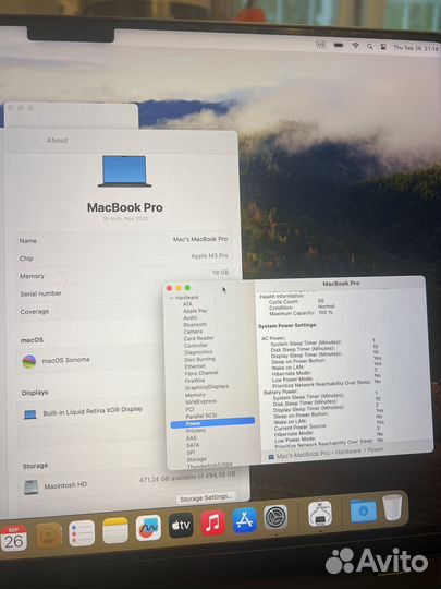 Apple macbook pro 16 m3 18gb ssd 512