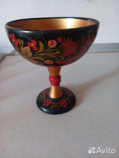 Хохломская ваза для конфет, фруктов