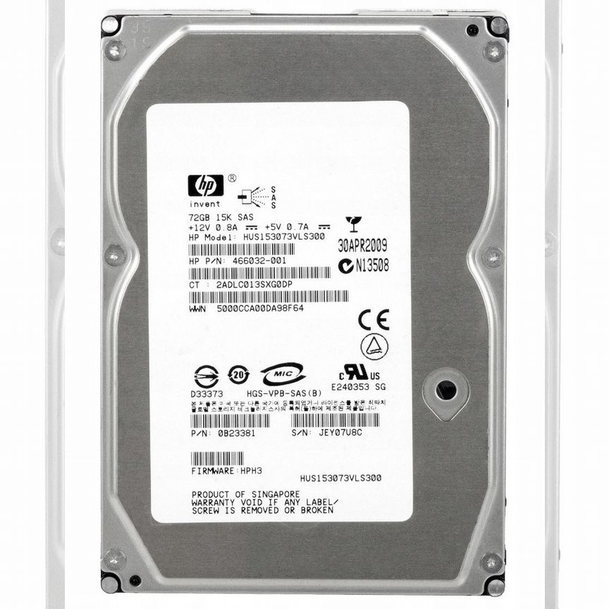 [466032-001] Жесткий Диск Hp 72gb Sas 3,5" Hdd 466032-001
