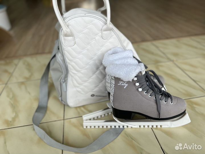 Коньки утепленные Nordway 37 с сумкой и чехлами