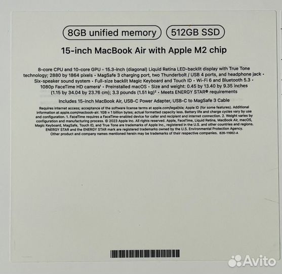 MacBook Air 15 M2 8/512 Midnight новый