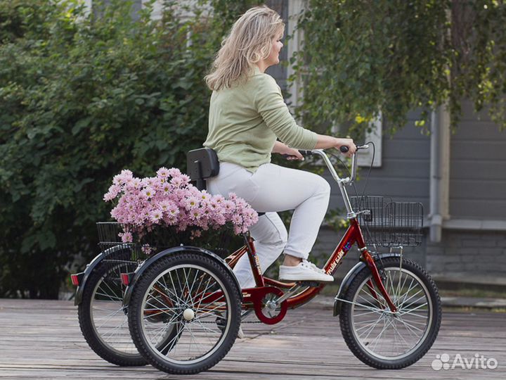 Стальной трехколесный велосипед-внедорожник