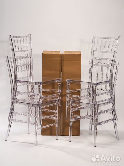 Прозрачные стулья «Кьявари» получение в марте