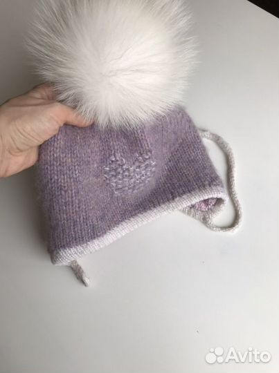 Шапка вязаная детская двойная на заказ