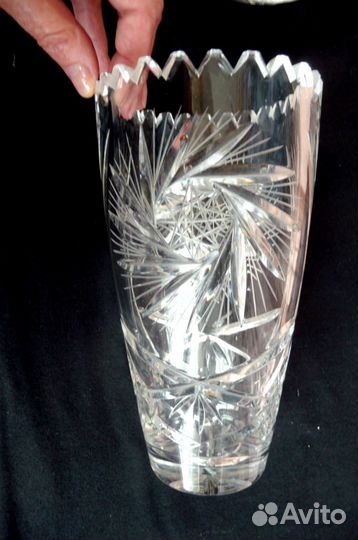 Винтажная хрустальная ваза для цветов Bohemia 70-е