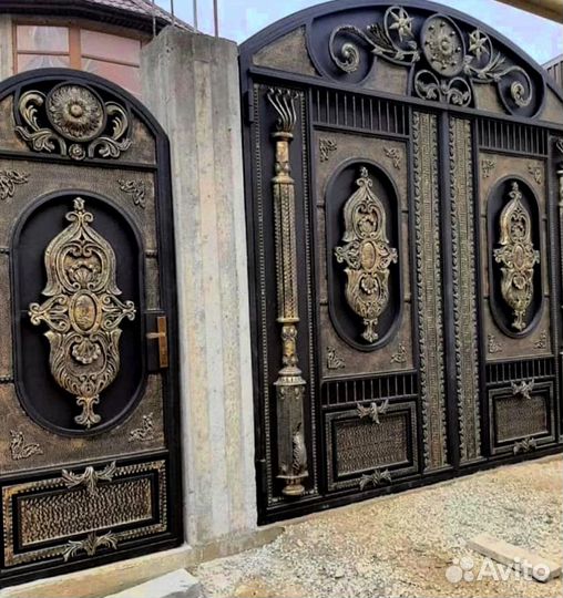 Ворота в Махачкале черные матовые на заказ