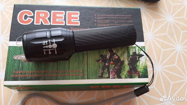Новый зарядный светосильный фонарь cree