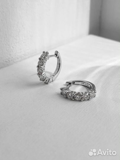 Серьги конго 2ct с бриллиантами(муассанитами)