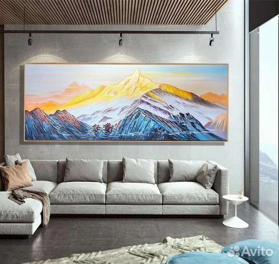 Картина маслом горный пейзаж