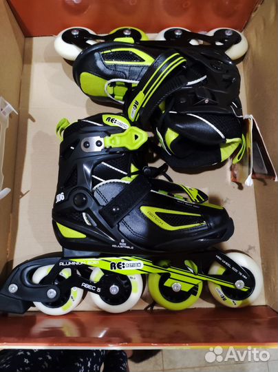 Роликовые коньки детские раздвижные, размер 31-35