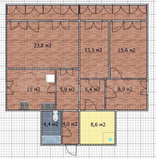 3-к. квартира, 102 м², 6/10 эт.