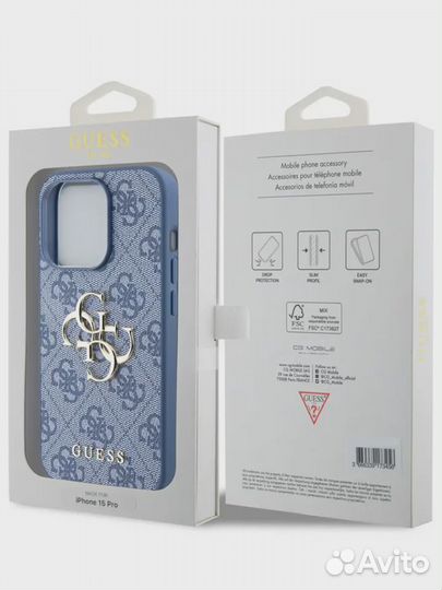 Чехол Guess для iPhone 15 Pro 4G Big metal logo H