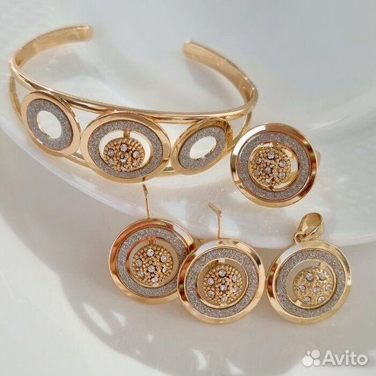 Новый комплект ювелирной бижутерии серьги, кольцо