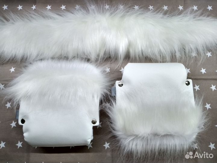 Муфты-рукавички и опушка на капюшон