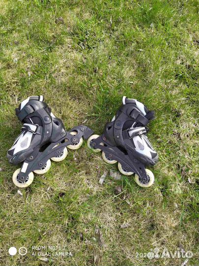 Коньки роликовые раздвижные, р-р 28-30 в отличном