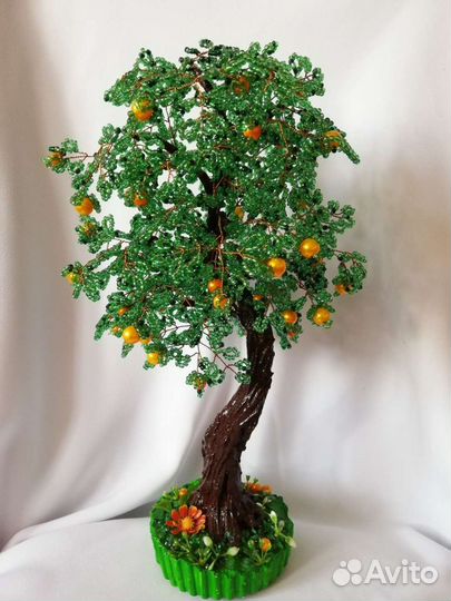 Апельсиновое дерево из бисера и бусин