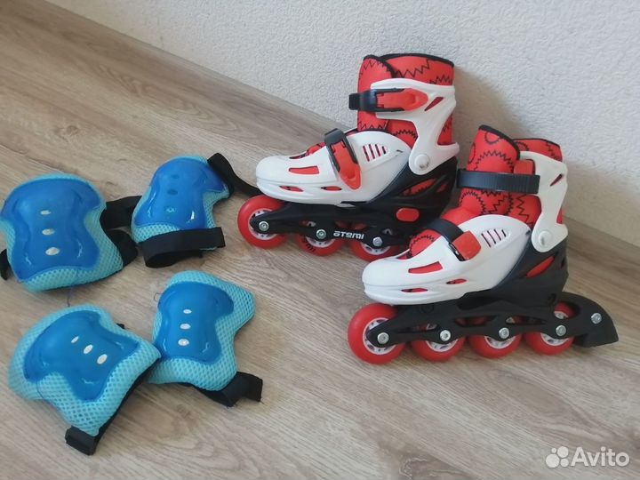 Ролики раздвижные и защита в отличном состоянии