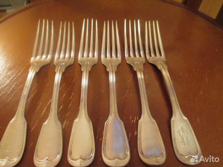 Вилки антикварные 19 век, посеребренные