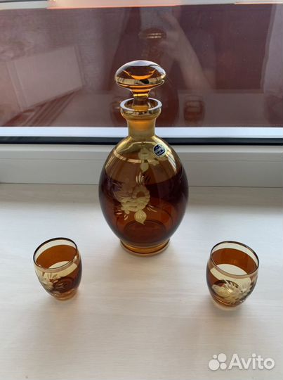 Штоф с рюмками 6 шт. Bohemia Чехия новый