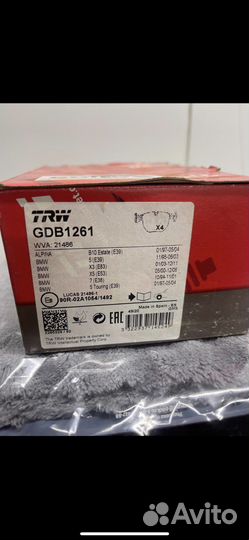 Тормозные колодки TRW, для BMW (E53,E39,E38,E83)